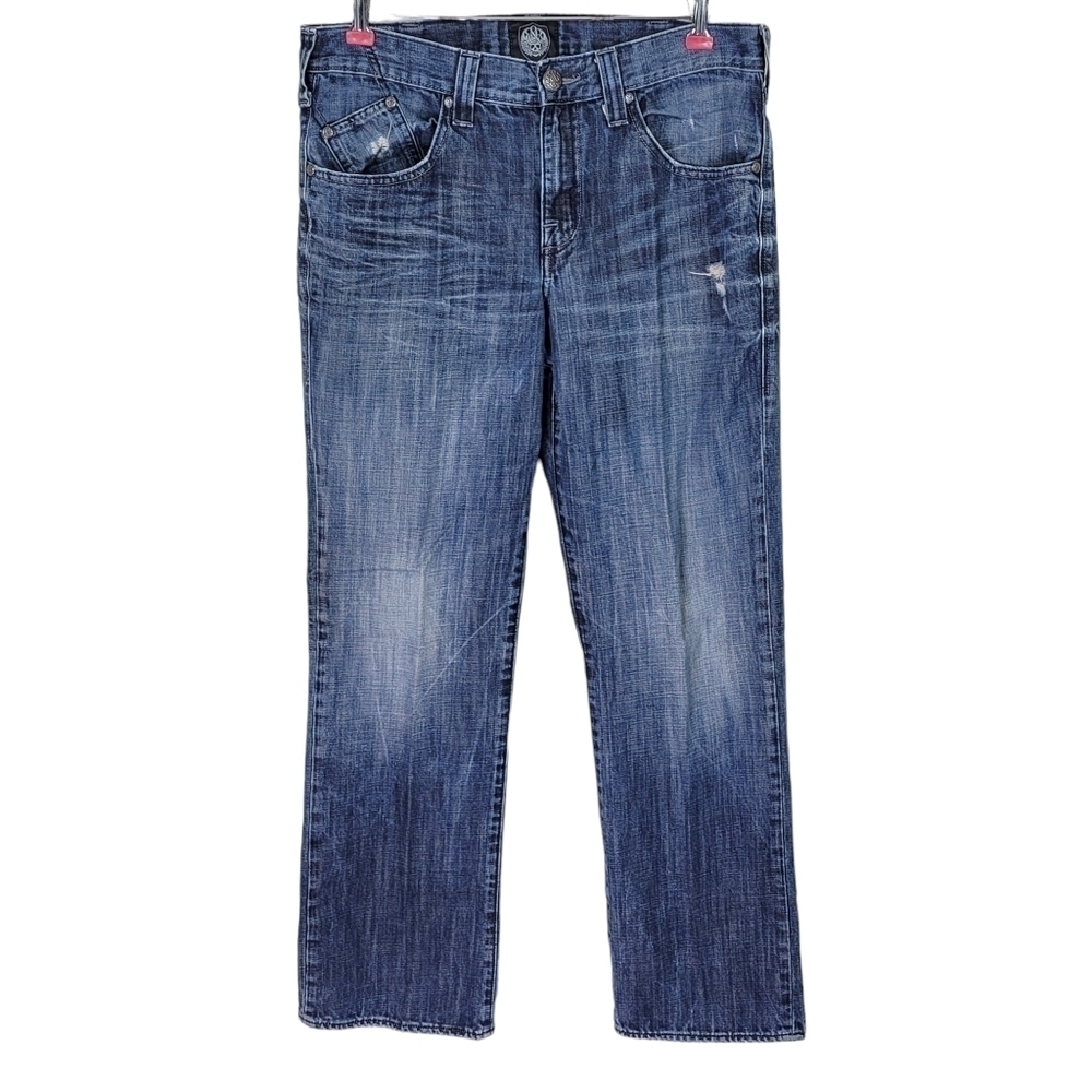 Rock & Republic Jeans Men Size 36 36X31 Relaxed Straight Leg Distressed Cotton
